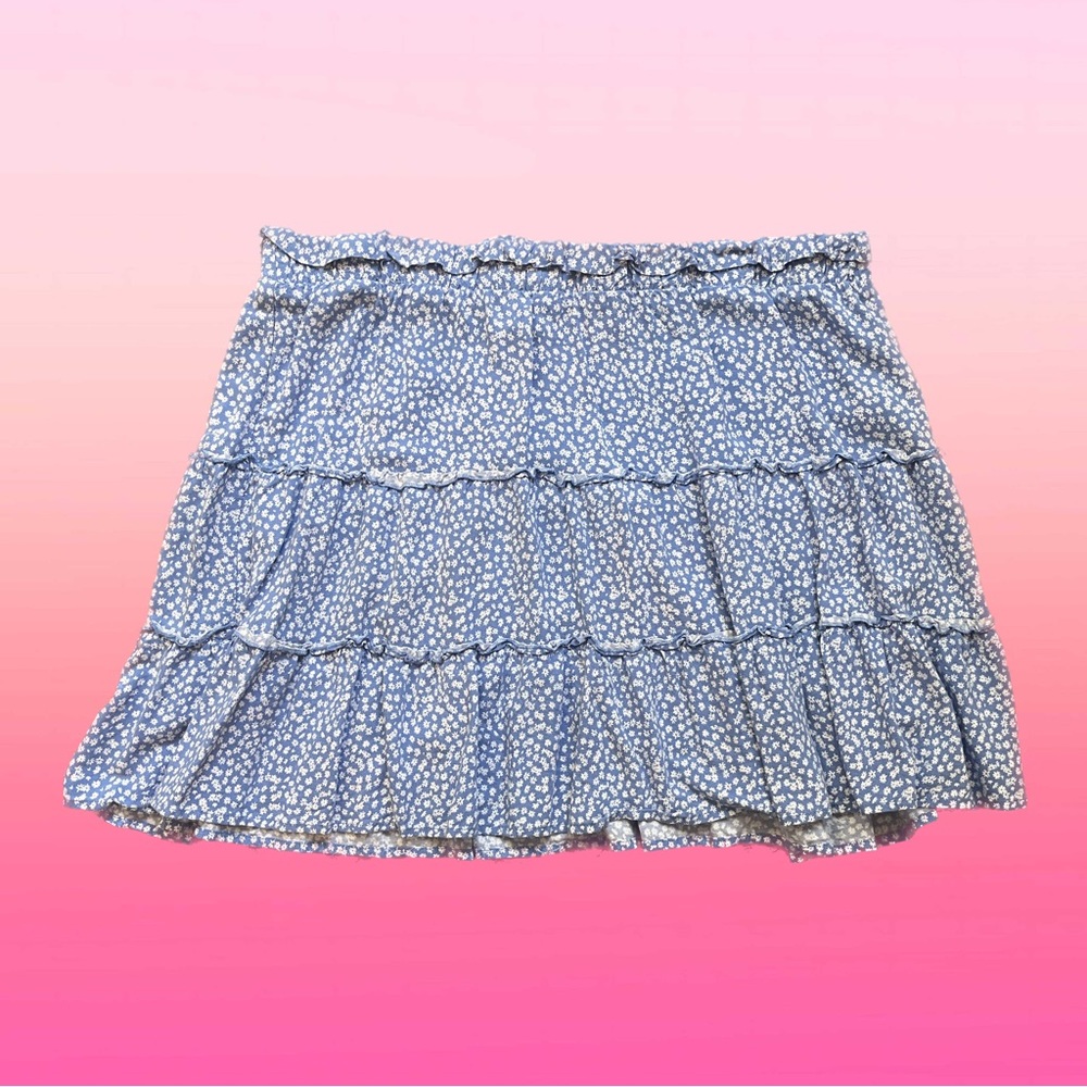 Target Light Blue Floral Ruffle Skirt Size XXL